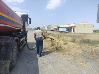 Goranboyda yolkənarı ərazilərin məişət tullantılarından təmizlənməsi işləri aparıldı, ağac və gül kolları suvarıldı