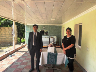 Goranboyda Qurban bayramı münasibətilə şəhid, qazi və aztəminatlı ailələr ziyarət olundu, bayram sovqatları verildi