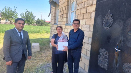 Goranboyda Qurban bayramı mübasibətilə  verilən bayram sovqatları 600 ailəni əhatə edir