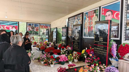 Goranboyda şəhid Nəsibov Hüseyn Əfqan oğlunun il dönümü ilə bağlı məzarı ziyarət olundu