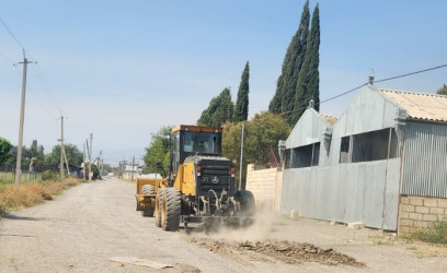 Səfikürddə kənd tam orta məktəbinə gedən əsas avtomobil yoluna asafalt çəkilməsi işlərinə start verildi