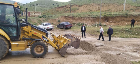 Goranboy rayonunda yağan leysan yağışların fəsadları aradan qaldırıldı