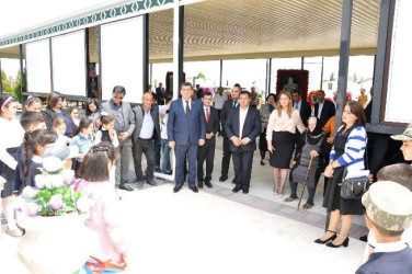 Goranboyda şəhid Vəliyev İlkin Səfail oğlunun doğum günündə məzarı ziyarət olundu, Şəhidlər Xatirə Bulağı istifadəyə verildi.
