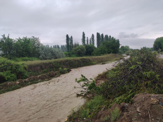 Goranboyda növbəti sel suları yenə fəsadlara səbəb olub.