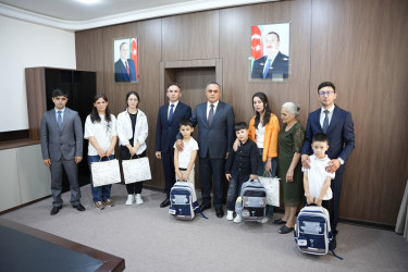Goranboyda “Şəhərsalma və Memarlıq İli” çərçivəsində 1-ci sinfə gedəcək şəhid övladları ilə görüş keçirildi