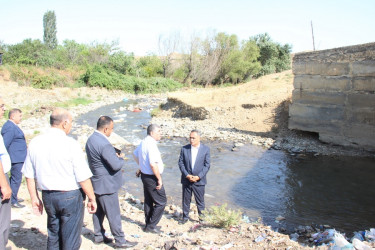 Goranboyda qəzalı körpünün mövcud vəziyyətinə yerində baxış keçirildi