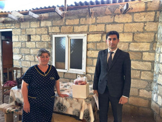 Goranboyda Qurban bayramı münasibətilə şəhid, qazi və aztəminatlı ailələr ziyarət olundu, bayram sovqatları verildi