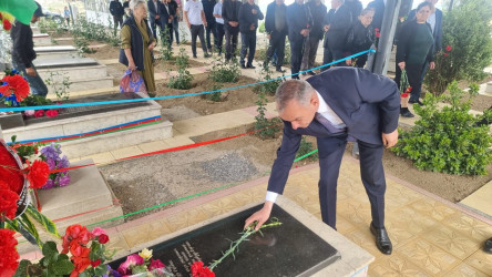 Goranboyda, şəhid Milli Qəhrəman Sərxan Ocaqverdiyevin anım günü ilə bağlı məzarı ziyarət olundu, əziz xatirəsi ehtiramla anıldı