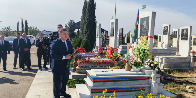 Goranboy rayon Dəliməmmədli şəhər qəbirstanlığında şəhidlərimizin məzarları ziyarət olundu