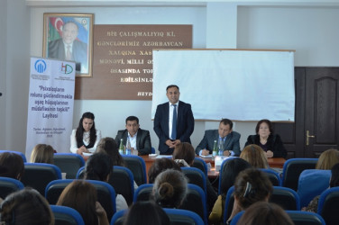 Goranboyda “Psixoloqların rolunu gücləndirməklə uşaq hüquqlarının müdafiəsinin təşkili” layihəsi əsasında seminar keçirildi.