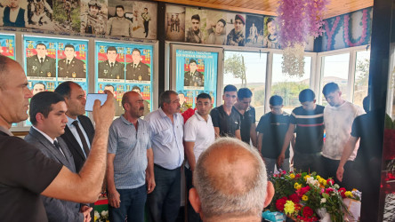 Goranboyda şəhid Qurbanov Yusif Asif oğlunun il dönümü ilə bağlı məzarı ziyarət olundu