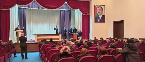 Goranboy şəhərində yeni inşa edilmiş çoxmənzilli yaşayış binalarının mənzillərinin  püşkatma yolu ilə bölgüsü aparıldı