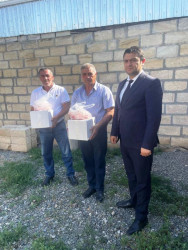Goranboyda Qurban bayramı münasibətilə şəhid, qazi və aztəminatlı ailələr ziyarət olundu, bayram sovqatları verildi