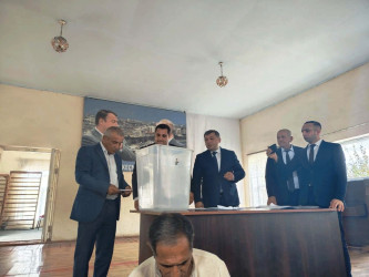 Goranboyda yeni inşa edilmiş çoxmənzilli yaşayış binasının mənzillərinin püşkatma yolu ilə bölgüsü aparıldı