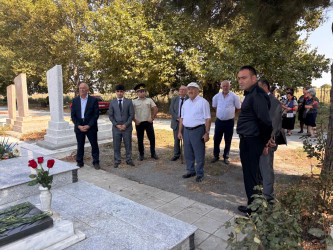 Goranboyda şəhid Milli Qəhrəman Fərəcov Ənvər Səyyad oğlunun il dönümü ilə bağlı məzarı ziyarət olundu