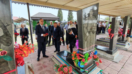 Goranboy rayon Xanqərvənd kənd qəbirstanlığında şəhidlərimizin məzarları ziyarət olundu