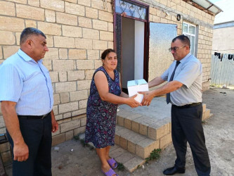 Goranboyda Qurban bayramı mübasibətilə  verilən bayram sovqatları 600 ailəni əhatə edir