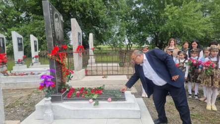 Goranboyda,  şəhid Milli Qəhrəman Fikrət Hacıyevin anım günü ilə bağlı məzarı ziyarət  olundu, əziz xatirəsi ehtiramla anıldı