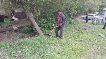 Goranboyda “Şəhərsalma və Memarlıq ili” və beynəlxalq veloyarışa hazırlıq çərçivəsində abadlıq işləri davam etdirilir