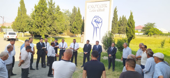 Goranboyda su ehtiyatlarından səmərəli istifadə olunması ilə bağlı, Qızılhacılı qəsəbəsində su istifadəçiləri ilə görüş keçirildi