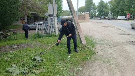 Goranboyda “Şəhərsalma və Memarlıq ili” və beynəlxalq veloyarışa hazırlıq çərçivəsində abadlıq işləri davam etdirilir
