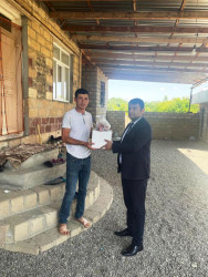 Goranboyda Qurban bayramı münasibətilə şəhid, qazi və aztəminatlı ailələr ziyarət olundu, bayram sovqatları verildi