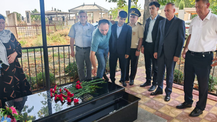 Goranboyda Milli Qəhrəman Məhəmməd Həsənovun doğum günü ilə bağlı məzarı ziyarət olundu