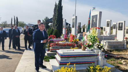 Goranboy rayon Dəliməmmədli şəhər qəbirstanlığında şəhidlərimizin məzarları ziyarət olundu