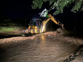 Goranboyda sel sularının  yarada  biləcəyi fəsadların  qarşısının alınması istiqamətində işlər davam etdirilir.