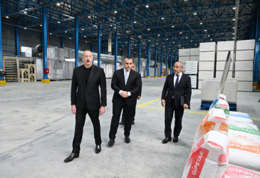 Prezident İlham Əliyev Goranboy rayonunda “Konstralab Industries” QSC-nin açılışında iştirak edib.