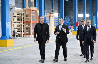Prezident İlham Əliyev Goranboy rayonunda “Konstralab Industries” QSC-nin açılışında iştirak edib.