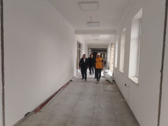 Goranboyda yeni inşa olunan internat tipli gimnaziyada tikinti işlərinin gedişinə baxış keçirildi