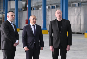 Prezident İlham Əliyev Goranboy rayonunda “Konstralab Industries” QSC-nin açılışında iştirak edib.