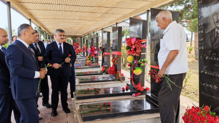 Goranboy rayon Xanqərvənd kənd qəbirstanlığında şəhidlərimizin məzarları ziyarət olundu