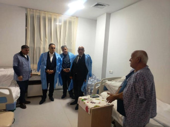 Goranboyda İcra Başçısı xəstəxanada müalicə alan şəhid atalarını ziyarət etdi