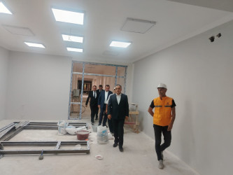 Goranboyda yeni inşa olunan internat tipli gimnaziyada tikinti işlərinin gedişinə baxış keçirildi