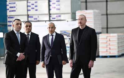 Prezident İlham Əliyev Goranboy rayonunda “Konstralab Industries” QSC-nin açılışında iştirak edib.