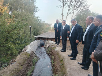 Goranboyda İcra başçısı Şadılı kəndində 160 illik tarixə malik su dəyirmanına baxış keçirdi